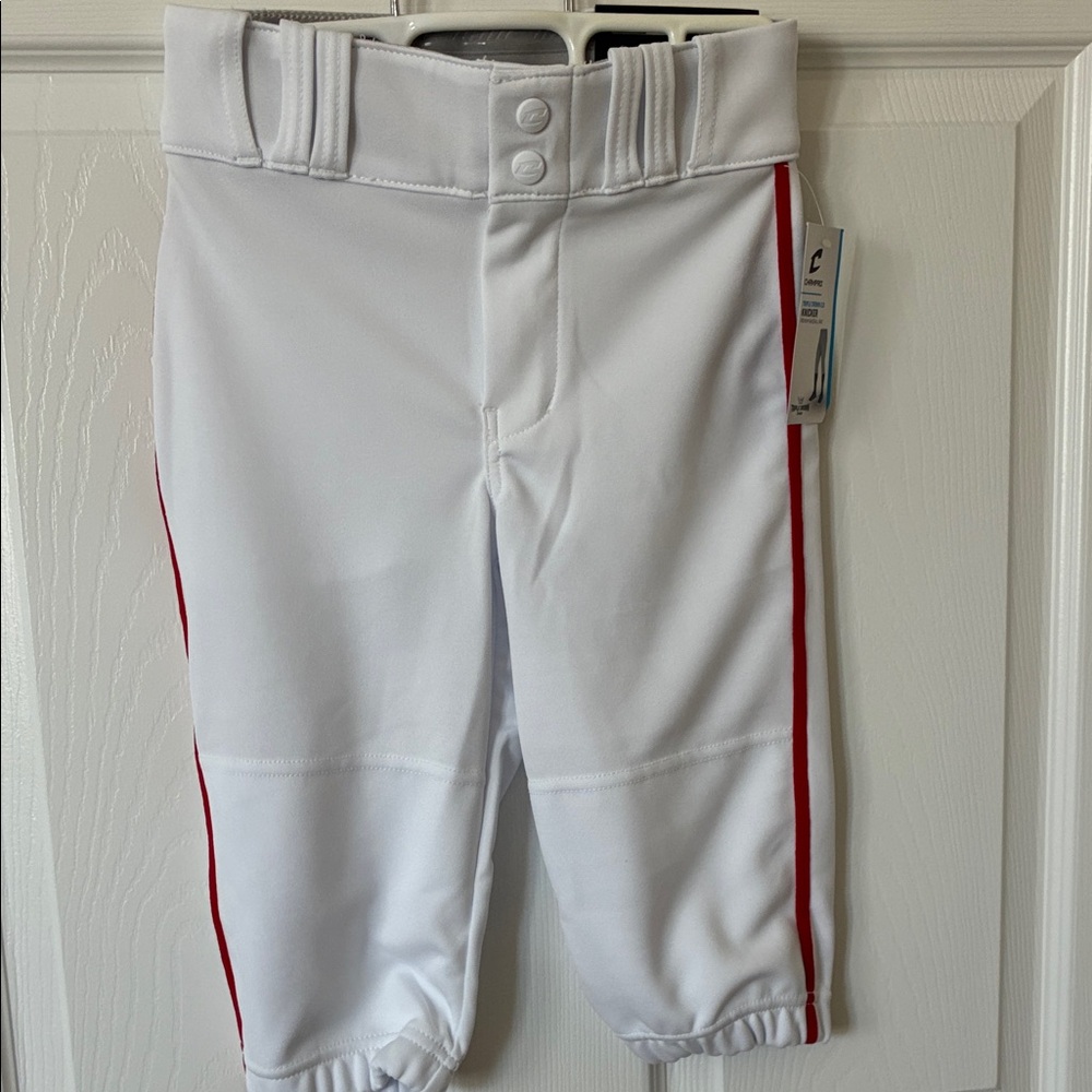 Kids Baseball White and Red Bottoms